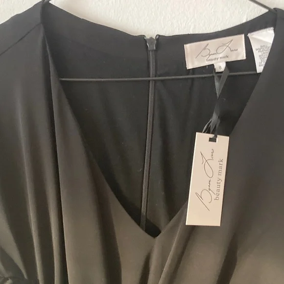 Byron Lars Side Draped V-Neck Sheath Dress Size 8 – Mascara built in Lace Slip - Picture 11 of 14